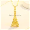 Pendentif Colliers Collier En Or De Mode Romantique Tour Eiffel Pour Femmes Longue Chaîne Dames Cadeau Yzedibleshop Drop Delivery Bijoux Stylo Dhpqn