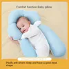 Pillows 06 Months born Baby Anti Startle Comfort Sleeping Solid Color Pillow Cotton Shaped Correction 230204