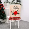 Крышка стулья рождественские украшения дома Большой красный цветочный льняная крышка стола, атмосфера, одежда в атмосферу