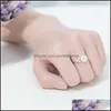Band Rings Casual Daisy Flower For Women Adjustable Opening Finger Ring Bride Wedding Engagement Statement Jewelry Gift Drop Delivery Otgo6