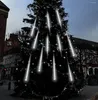 Strings 30/50cm Meteor Shower Rain LED String Lights Christmas Tree Decorations Street Garland For Decor Outdoor