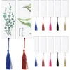 Bookmark 20 Pcs Blank Bookmarks Kit Clear Acrylic Book Markers with Chinese Style Tassels 230203