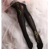 Women Socks Princess Girl Lolita Stockings Pants لباس ضيق قوطية أسود أبيض الطباعة