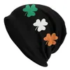 Berets Shamrock Ireland Flag Bonnet Hat Knit Men Women Hip Hop Unisex Adult Irish St Patricks Day Warm Winter Skullies Beanies Caps