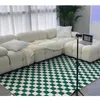 Teppiche Schachbrett Teppich Moderne Couchtisch Bodenmatte für Wohnzimmer Nordic Grün und Weiß Gitter Schlafzimmer Mädchen Nachttisch