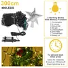 Corde 2M 3M Memoria LED Tenda Cascata Lucine Timer Albero di Natale Scintillio Stella Topper Giardino esterno Ghirlanda Decor UE