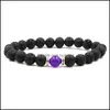 Kralen strengen 9 kleur lava rock ketting ketting bangle etherische olie diffuser stenen chakra bedel armband voor vrouwelijke heren mode aro otrsz