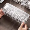Förvaringslådor 8 rutnät kabelbox transparent plastdatalinje behållare för skrivbordspapper makeup arrangör nyckel smycken