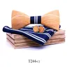 蝶ネクタイsitonjwly Wooden Man for Wedding Party Butterfly Cravat Wood Bowties Polyester Handkerchief Cufflinks setbow