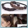 Hair Rubber Bands Hairpin Korean Rope Ring Elastic Braided Tonytail Wrap Hairband Fastening Accessories Synthetic Headwear Ponytails Dh8Dp