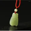 Colares pendentes naturais Hetian Little Green Jade Jade Handacaded Colar Colar Women Women Pingents Jewelry Top Brand Brand