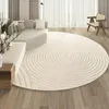 Tapetes de tapete minimalista de cor sólida carpete redonda grande sala de estar decorativa Rapetes Creme quarto mesa de jantar de poliéster de poliéster tapetes de piso