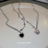 Pendant Necklaces Sweet and cool hot girls with diamonds love stars necklace fashionable and creative design collarbone chain cool wind necklace female