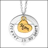 Pendant Necklaces In My Heart For Women Family Member Grandpa Grandma Mom Dad Daughter Son Love Chains Fashion Jewelry Drop Delivery Otq7L