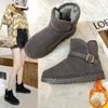 Stivali Plus Velluto Spesso Neve Corto 2023 Autunno E Inverno Comode Scarpe Basse Un Pedale In Cotone Da Donna