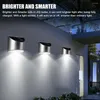 Solar Light Outdoor Wall Lamp Trappa Rostfritt stål Material för trädgård utanför uteplatsen Vattentät dekorativ