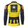 Racingjackor Weimostar USA Flag Star Bike Jersey Men Cycling Clothing Man Mtb Ropa Ciclismo Maillot långärmad skjorta Bicycle Riding Top