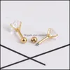 Stud Pretty rostfritt st￥l smycken 316L Helix Barbell Ear Piercing Broskring Ring Beautifly Luxury Earring Vipjewel Drop Delivery EA DHQDM