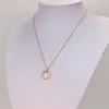 Полный CZ бриллианты кулон для ногтей ожерелья модельер ожерелье из нержавеющей стали подарки на день Святого Валентина228T