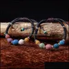 Charm Armband 5 F￤rg Lava Rock Beads Womens Essential Oil Diffuser Stone Leather floided Rope Bangle For Ladies Fashion Jewelry D OTG7E