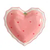 Plates Creative Household Noodle Soup Bowl Dishes Tableware Lovely Girl Heart Rice Strawberry Love Ceramic Bowls Spoon