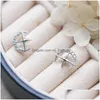 Stud Fashion Jewelry S925 Sier Needle Moon Star Earrings Simple Exquisite Cute Drop Delivery Dh6Bc