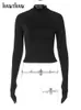 تي شيرت للسيدات Hawthaw Women Fashion Long Streetwear T Shirt Tops Tees Fall Clothing Wholesale Attems for Business 230204