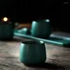 Чашки блюдцы Pinny 120 мл винтажный японский стиль грубая керамика чайная чайная глазурь