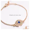 Charm Bracelets Fashion Jewelry Evil Eye Bracelet Rhinstone Blue Drop Delivery Dhf7J