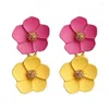 Orecchini per borchie Delysia King Fashion Romantic Multicolor Flower Double Orerstud Dale22