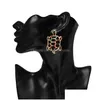 Dangle żyrandol biżuteria mody vintage Colorf Rhinestone Turtle Coldings Kolczyki DHOLD DH5NV