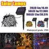 Sznurki LED Solar Light String Lampa Wodoodporna wisząca dekoracja zewnętrzna Festoon Garden Curtain Decor Temat Party Ornament