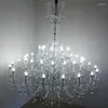 Ljuskronor duplex Building Crystal Villa vardagsrumslampa Modern restaurang El Club Project Staircase Revolving Lights