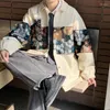 Herrjackor japanska broderade jacka män mode casual blommor herr streetwear hip hop lossa bombplan kläder m-5xl