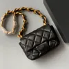 CC Shoulder Bag France Womens Clasic Mini Flap Square Quilted Lambskin Genuine Leather Thick Outdoor Sacoche Luxury Designer Purse Hand