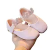 Flat Shoes High Quality Children Leather Bowtie Rhinestone Girl Sandals 2023 Fashion Breathable Princess Luxury Dance