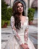 Country Garden Champagne A Line Wedding Dress Up Back V Neck Lace Appliques Gowns Plus Size Vestios De Novia Bridal Gown 403