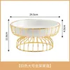 Plates Kitchen Ceramic Fruit Plate With Gold Iron Art Holder Snack Serving Tray Bowl Party Dry Display Stand Fruits Candy Shelves