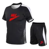 Ensembles de course marque vert survêtements hommes été Sport costumes vêtements de Sport vêtements de Sport Gym Fitness entraînement entraînement Sport ensembles hommes