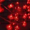 Dekoracja imprezowa 20 LED ROK CHININY Red Knot Lanot Lattern Light Spring Festival Światła Ślubne Bankiet ślubny