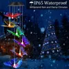 Decorative Figurines Wind Chimes Color Changing Solar Mobile Chime Outdoor Hanging Garden Light