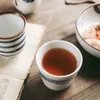컵 접시 200ml 일본 스타일의 손으로 그린 ​​티 컵 세라믹 워터 요리 음주 식당 식탁기 도매