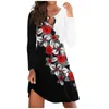 Robes décontractées Femmes Mode Confortable Quotidien Sexy À Manches Longues Impression Robe D'été Lâche Plage Mini Robe Femmes Casu Robe De Mujer