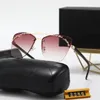 Designer-Sonnenbrillen, rahmenlos, Diamantschliff, AI-Brillen, Luxus-Sonnenbrillen, braune Gläser, modisches Netz, rot, gleiche Vintage-Großhandelsbrillen für Männer und Frauen mit Etui