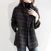Damesjassen 2023 herfst winter modejack vrouwen casual losse Koreaanse plaid wollen jas vrouwelijk eenvoudige temperament all-match dames