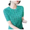 22SS Fashions Womens Knits Tees Women Crew Neck T Shirts Print Letter Wicking Knit High Elastic Fitness Cap Sleeve Fit Graphic Tees Summer Size S-XXL