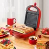 Ekmek üreticileri mini elektrikli çift katmanlı ısıtma waffle üreticisi sandviç toaste pişirme çok fonksiyonlu gıda ev kahvaltı