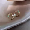 Boucles d'oreilles à clous pour femmes, couronne en métal, fleur, pierre rose, élégante, mode coréenne, bijoux de luxe, fête, Simple, pour filles, 2023