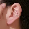 Ryggar örhängen koreansk kristallklipp för kvinnor zirkonöga utan hål smycken falska en öron öronflicka