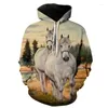 Men's Hoodies Animal World Cool Design Sweatshirt Hipster Brand Outfit Funny Hooded Fashion Harajuku Top